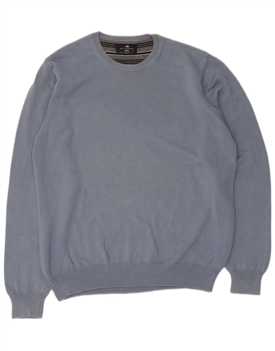 Marks & Spencer Herren-Pullover „Harbor“ mit Rundhalsausschnitt, Blau, Größe L, Baumwolle