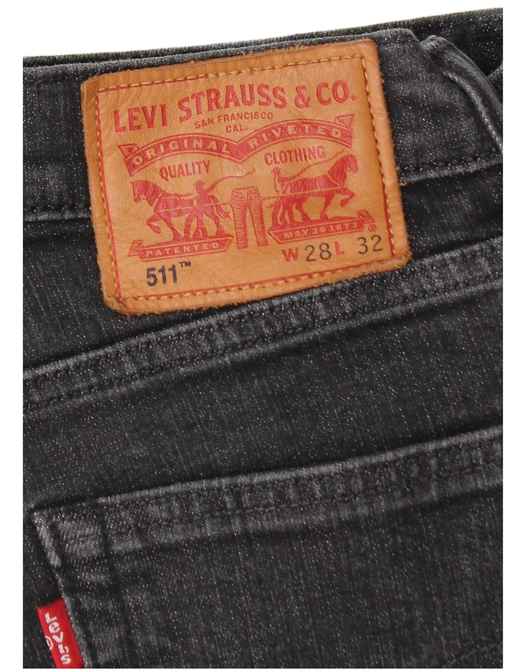 Levi's Herren 511 Slim Jeans W28 L32 Schwarze Baumwolle