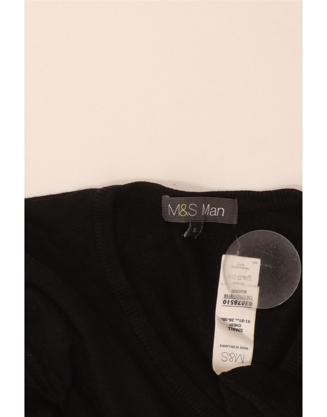 Marks & SPENCER Herren-Pullover mit V-Ausschnitt, klein, Acryl, Schwarz