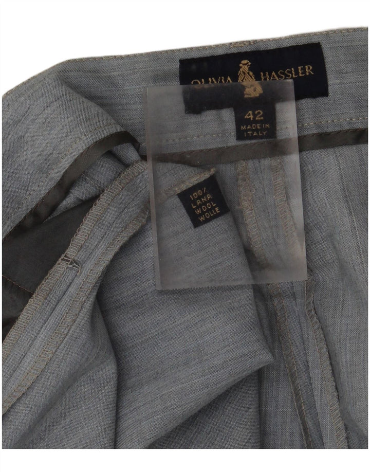 Olivia Hassler Damen-Freizeitshorts mit hoher Taille IT 42 Medium W28 Blaue Wolle