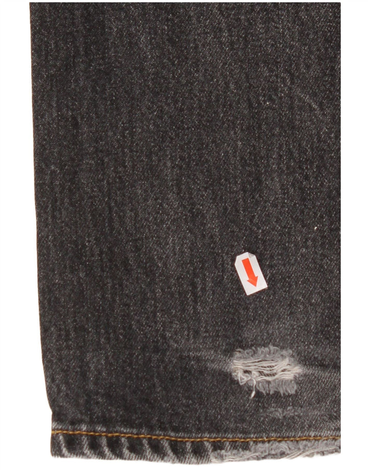 LEVI'S Herren 501 Straight Jeans W32 L32 Schwarze Baumwolle