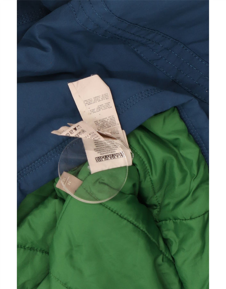 Napapijri Jungen Utility-Jacke mit grafischer Kapuze, 13–14 Jahre, blaues Polyamid