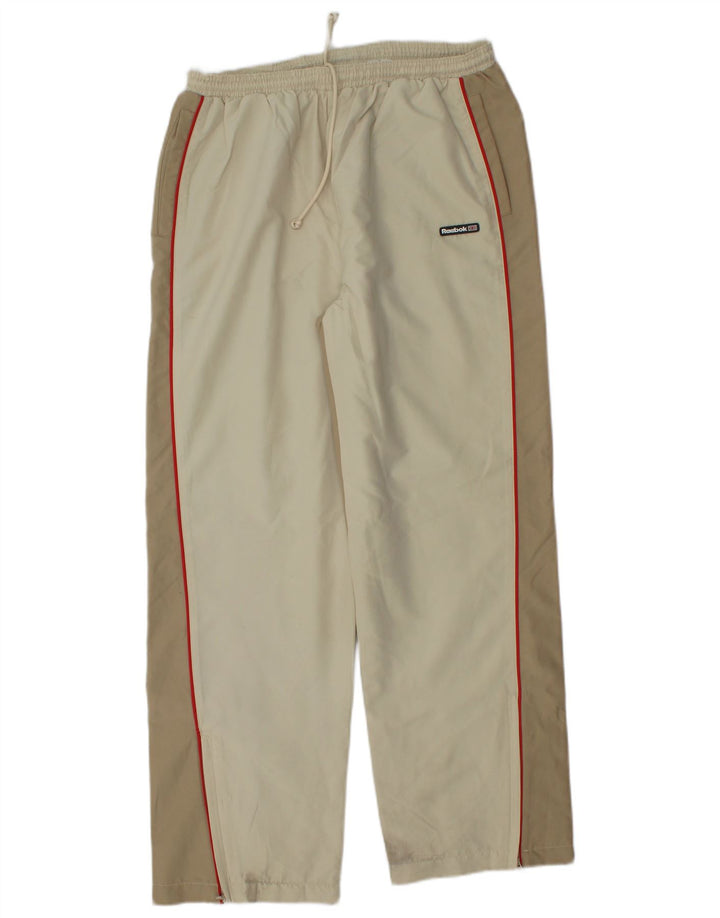 REEBOK Damen-Trainingshose, UK 14, Größe L, beige, Colourblock-Polyester