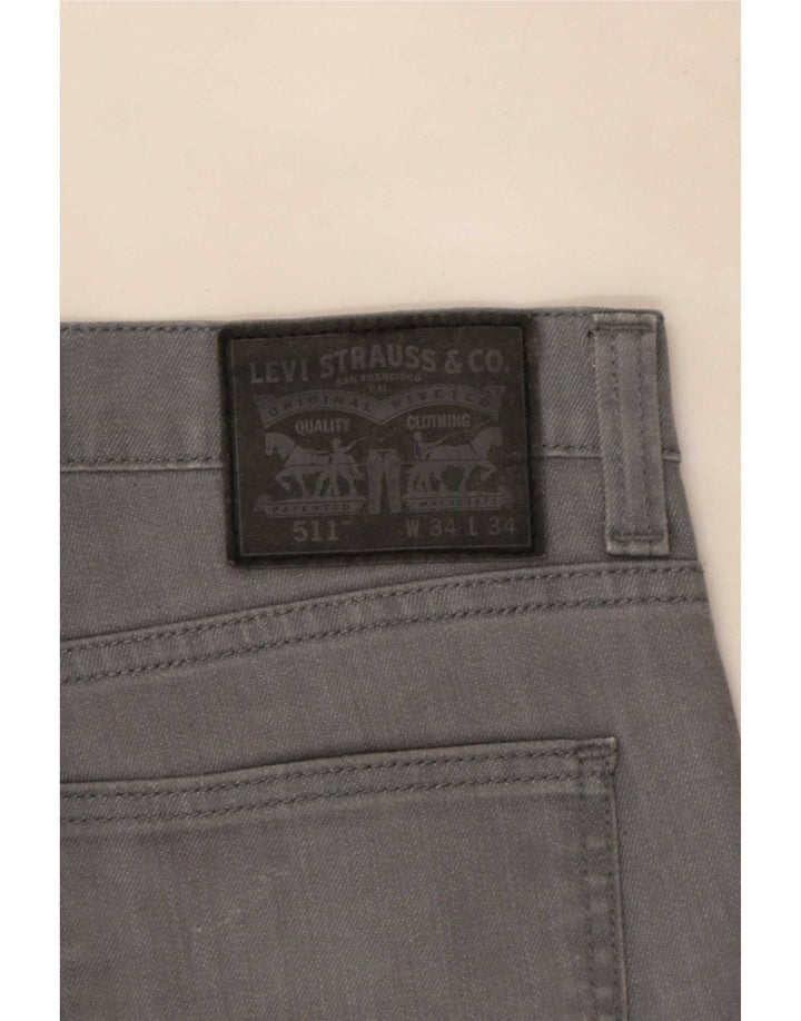 Levi's Herren 511 Slim Jeans W34 L34 Graue Baumwolle