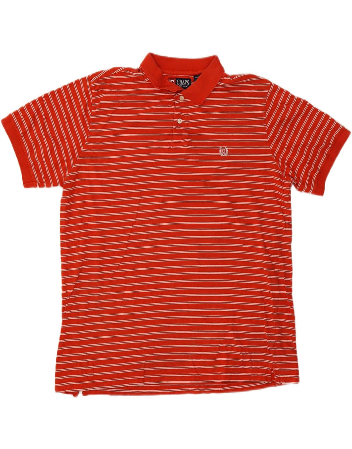 CHAPS Mens Big & Tall Polo Shirt XL Red Striped Cotton Vintage Chaps and Second-Hand Chaps from Messina Hembry 