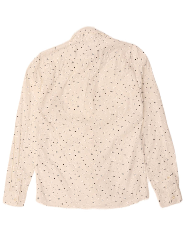 Zara Herren-Hemd mit abstraktem Muster, Super Slim Fit, Größe S, Weiß