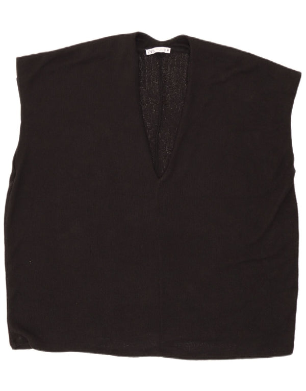 Zara Damen Übergroßes Weste-Tanktop, groß, Schwarz
