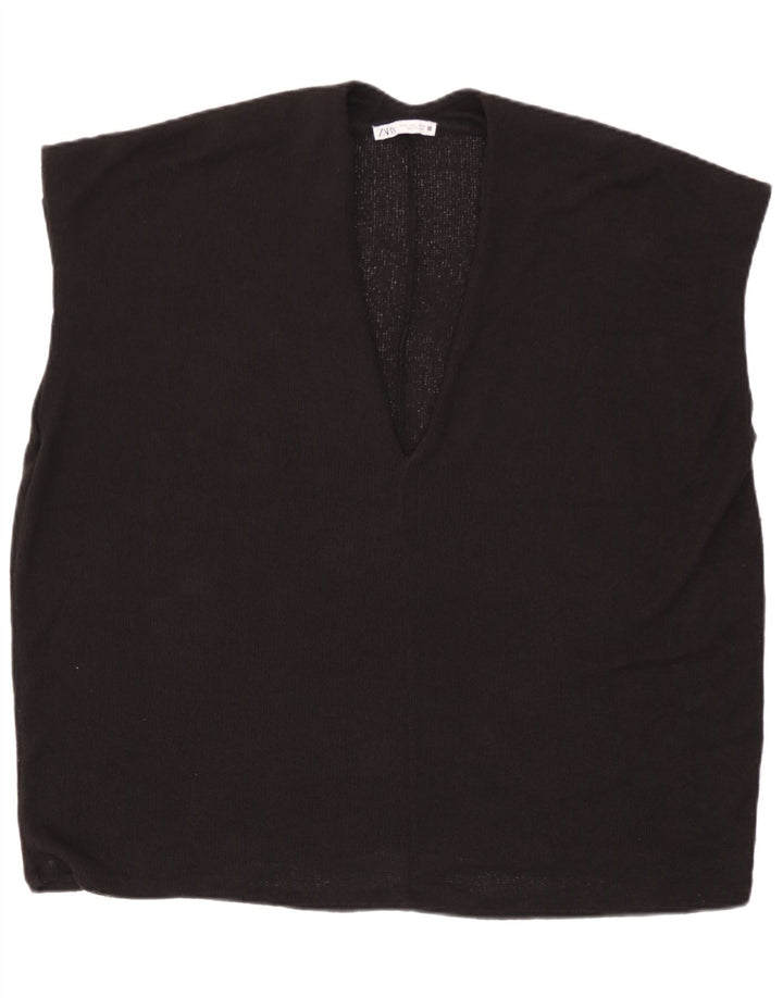Zara Damen Übergroßes Weste-Tanktop, groß, Schwarz