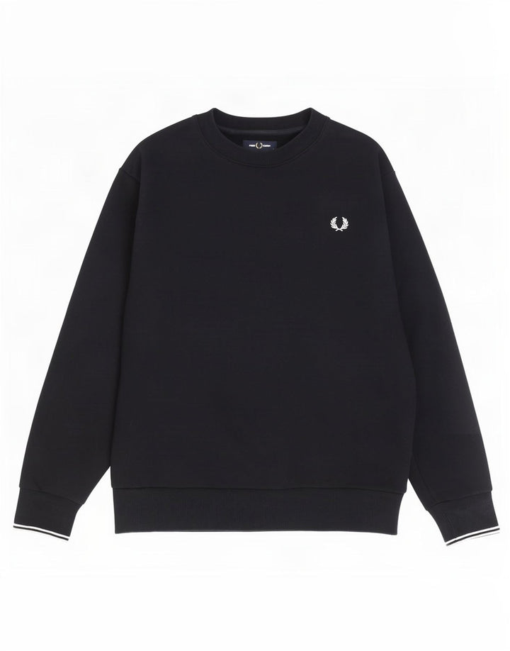 Fred Perry Herren-Sweatshirt, Pullover, groß, marineblau, Baumwolle