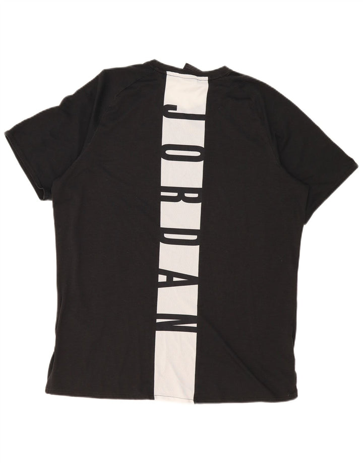 Jordan Herren-T-Shirt mit Dri-Fit-Grafik, groß, schwarzes Farbblock-Polyester