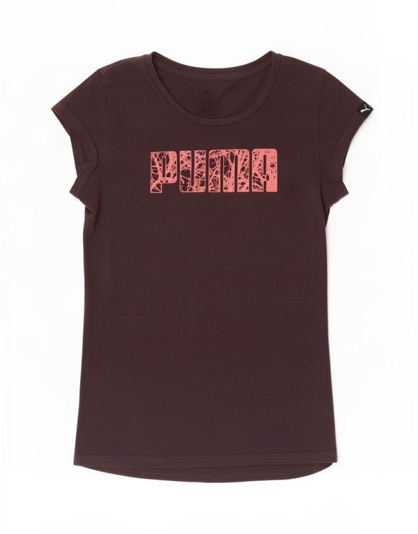 Puma T-Shirt mit Grafik für Mädchen, 11–12 Jahre, braune Baumwolle