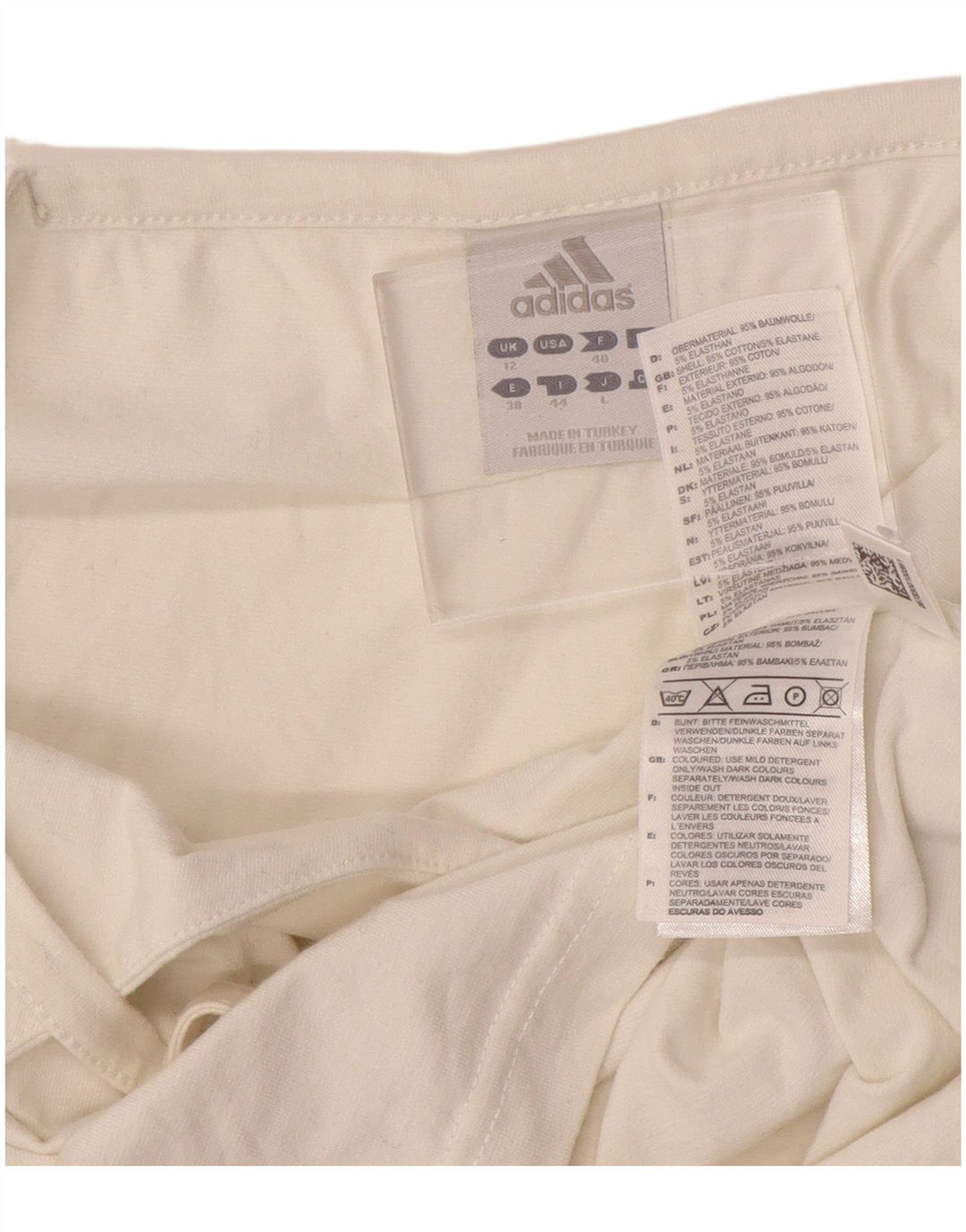 ADIDAS Damen Crop Cami Top UK 12 Medium Off White Baumwolle