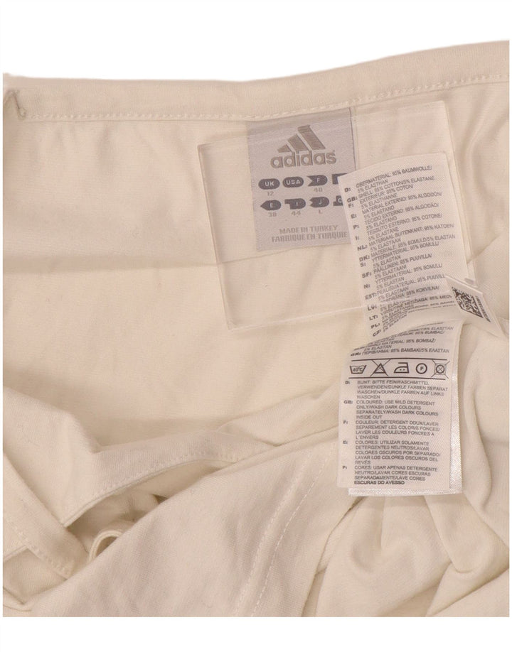 ADIDAS Damen Crop Cami Top UK 12 Medium Off White Baumwolle