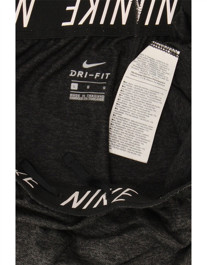 NIKE Womens Dri Fit Sport Shorts UK 16 Large Grey Polyester