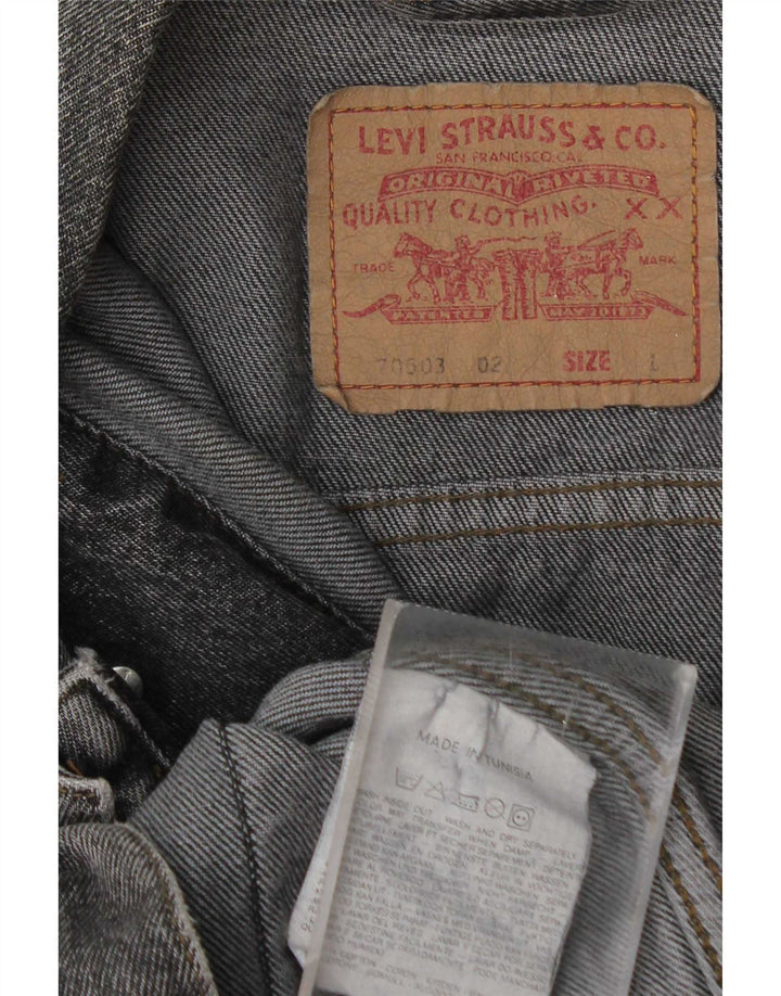 Levi's Herren Jeansjacke UK 40 Large Grau Baumwolle