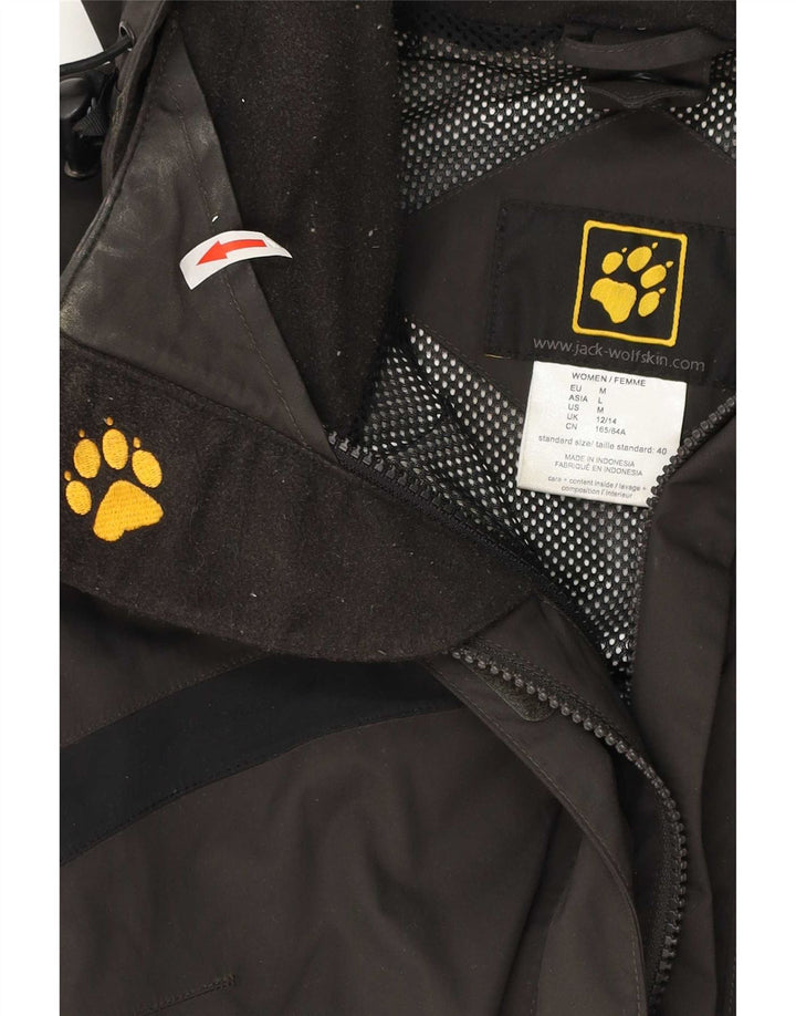 Jack Wolfskin Damen-Regenjacke mit Kapuze, UK 12/14, mittelbraun, Farbblock