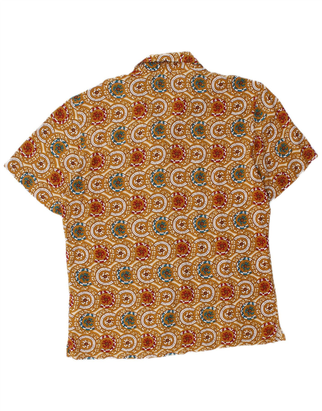 Pull & Bear Herren-Kurzarmhemd mittelbeige geometrische Viskose