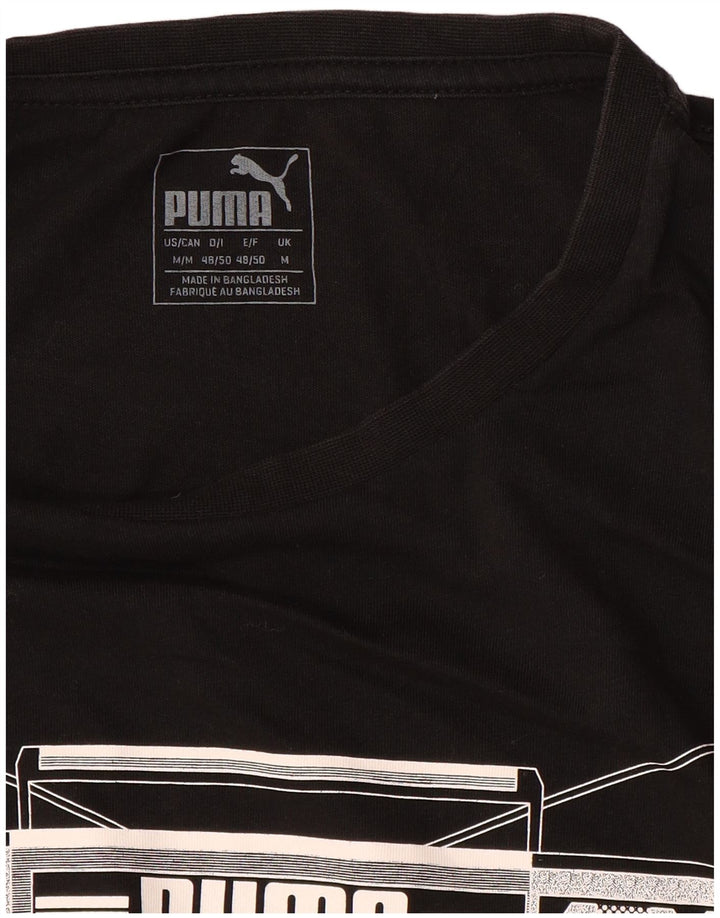 PUMA Herren Graphic T-Shirt Top Medium Schwarz