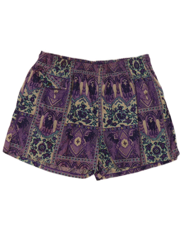 Equipe Damen Badeshorts UK 14 Large Lila Patchwork Baumwolle