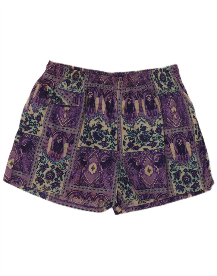 Equipe Damen Badeshorts UK 14 Large Lila Patchwork Baumwolle