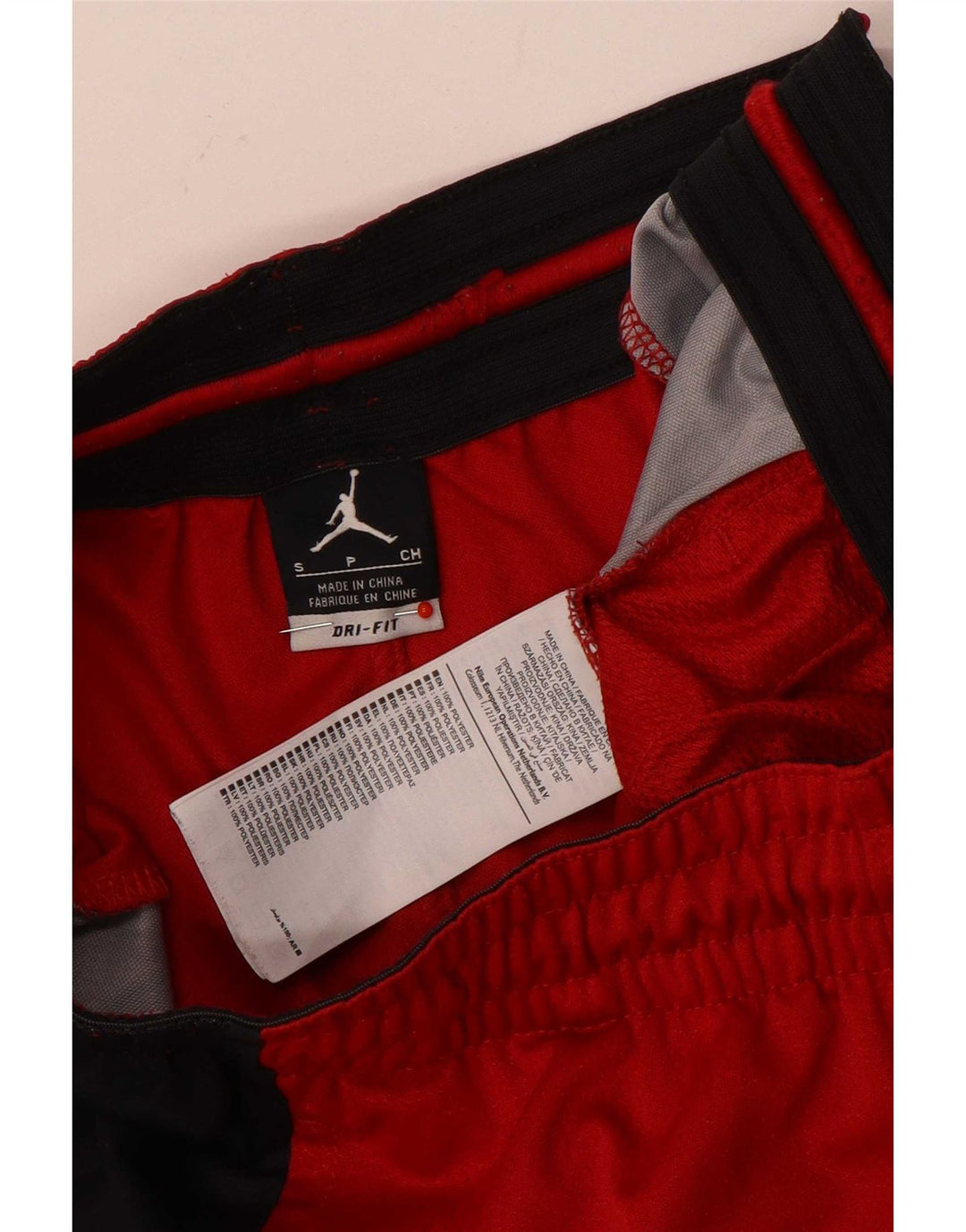 Jordan Herren-Sportshorts mit Dri-Fit-Grafik, Größe S, rotes Farbblock-Polyester