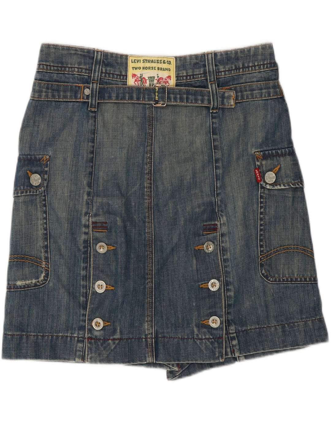 LEVI'S Damen-Jeansrock, Größe S, Größe W28, Blau, Baumwolle