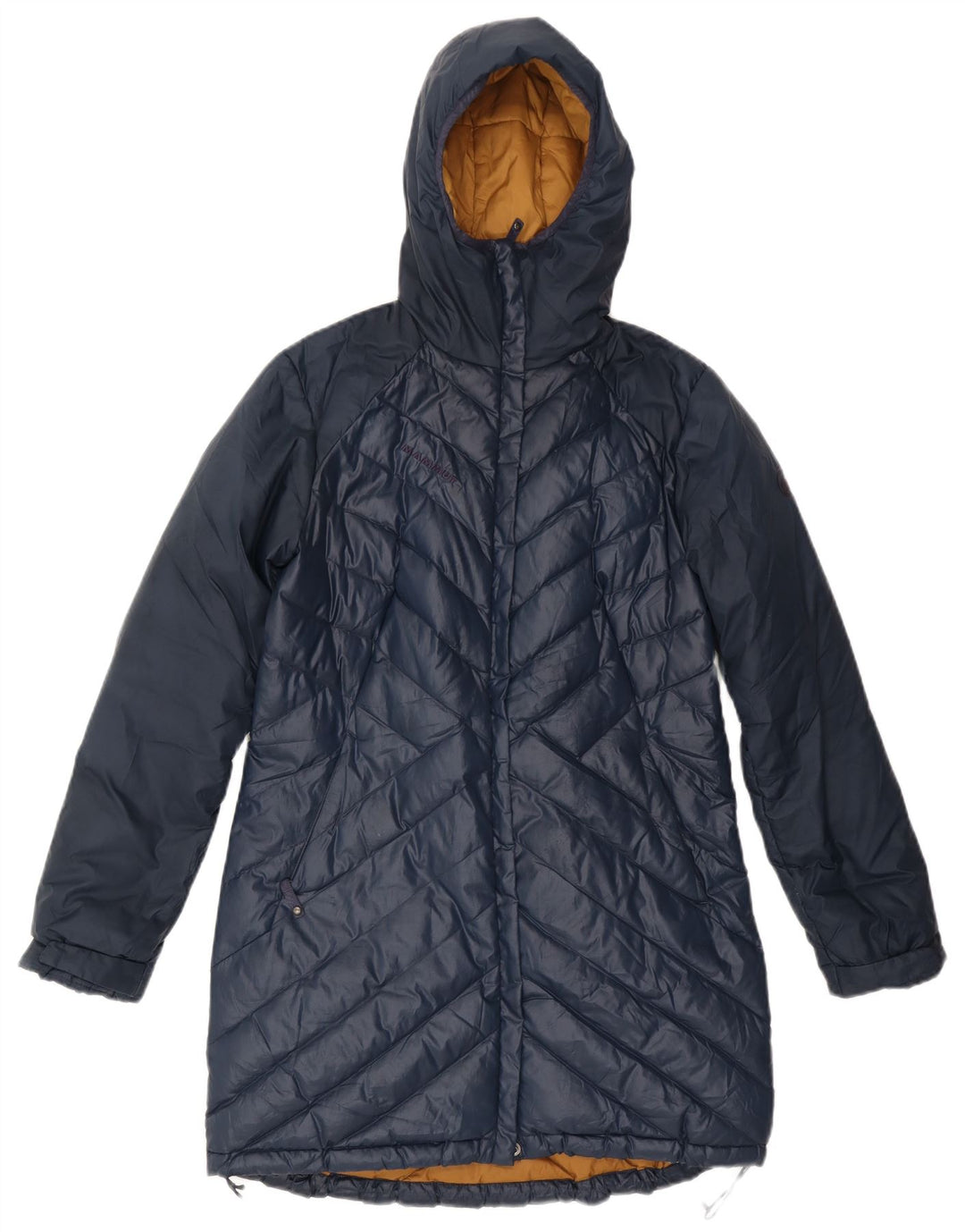 MAMMUT Wattierter Damenmantel mit Kapuze UK 12 Medium Marineblau Polyester