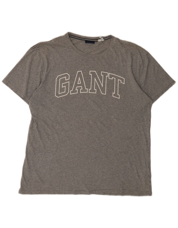 Gant Herren-T-Shirt mit Grafik, Größe L, aus grauer Baumwolle