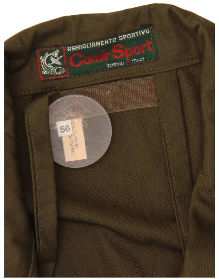 Vintage Herren Utility Jacke IT 56 3XL Khaki Polyester