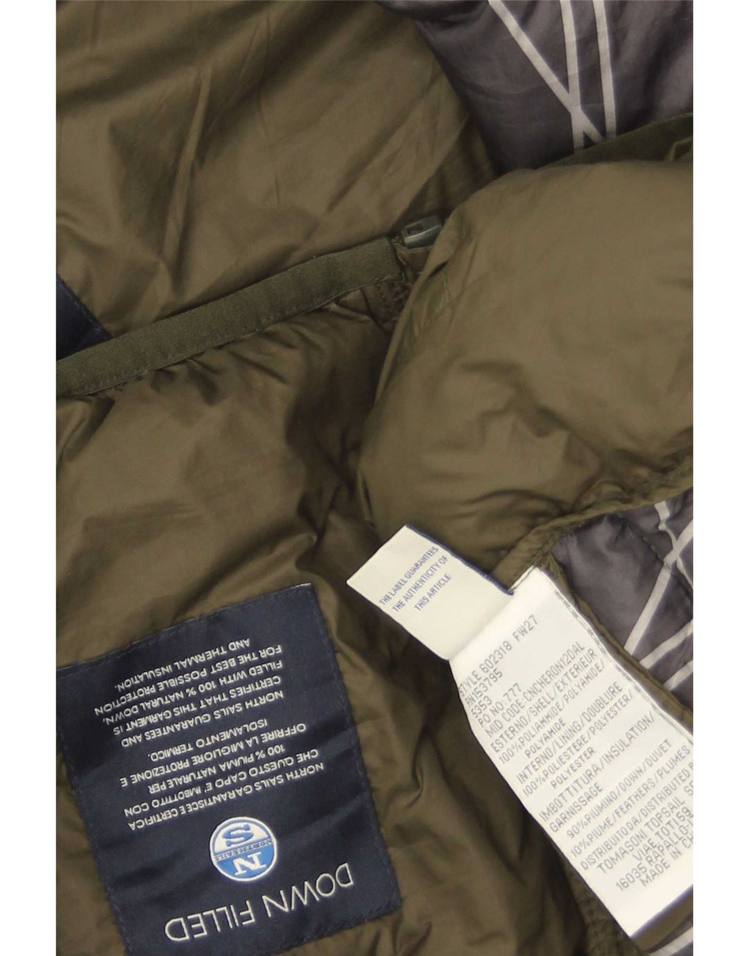 North Sails Herren-Jacke mit Kapuze, gepolstert, UK 40, Größe L, Khaki, Polyamid