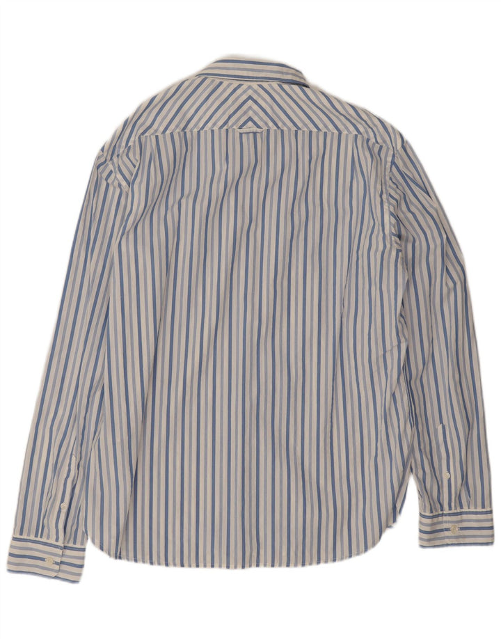 Dockers Herrenhemd XL, blaue Nadelstreifen-Baumwolle