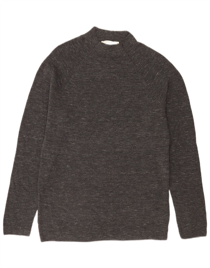 Jack & Jones Herren-Pullover mit Rollkragen, groß, grau meliert, Baumwolle
