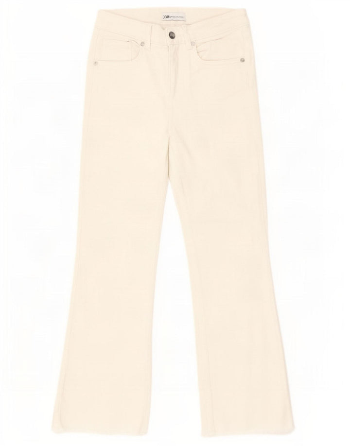 Zara Damen Bootcut Jeans EU 34 2XS W24 L25 Weiß