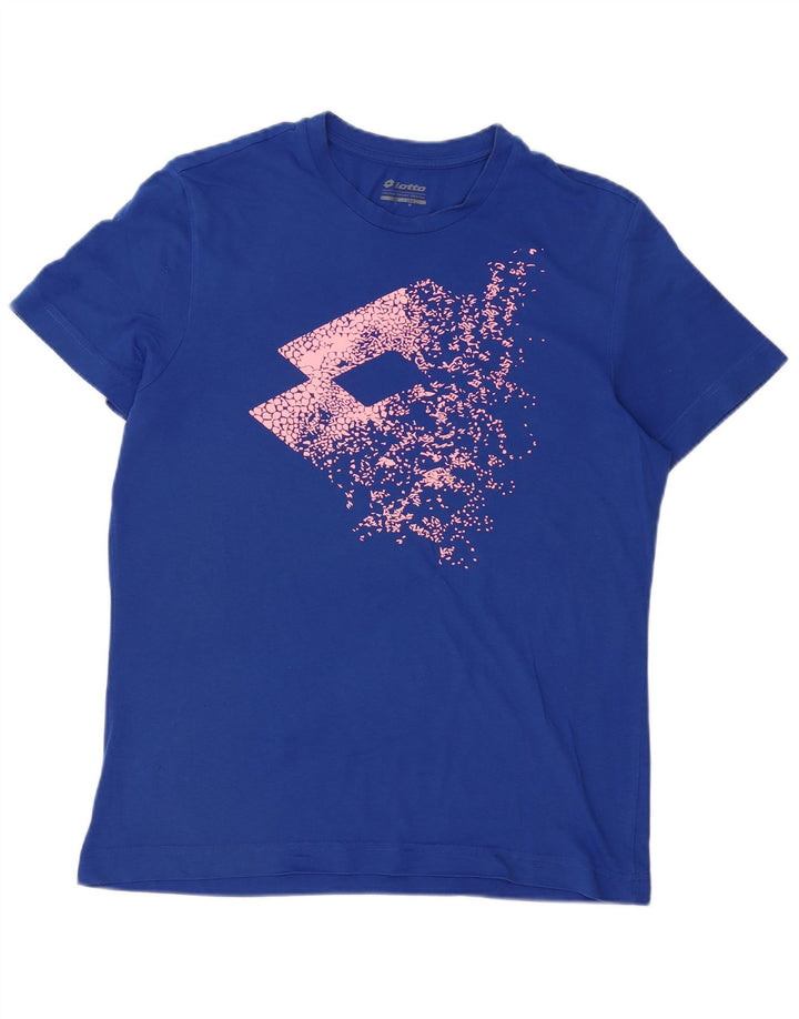 Lotto Herren-T-Shirt mit Grafik, groß, aus blauer Baumwolle