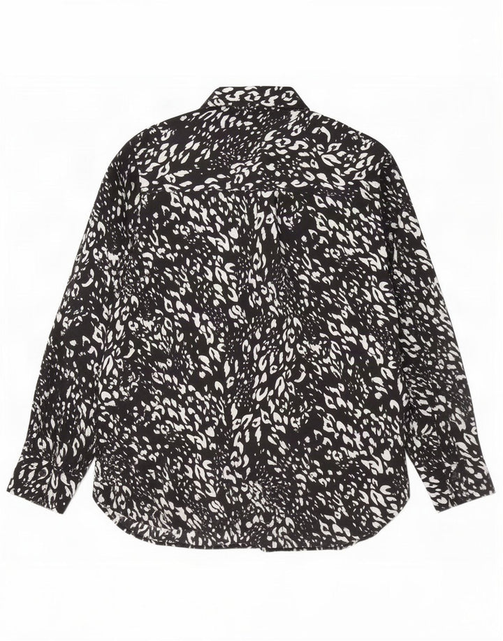 Marks & Spencer Damen-Hemdbluse, UK 12, Mittelschwarz, Animal-Print