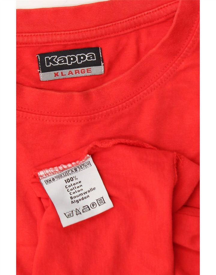 KAPPA Mens T-Shirt Top XL Red Cotton