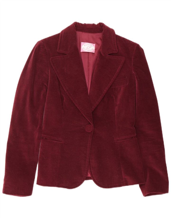 Blugirl Blumarine Damen 1-Knopf-Blazer-Jacke, IT 42, mittleres Burgunderrot