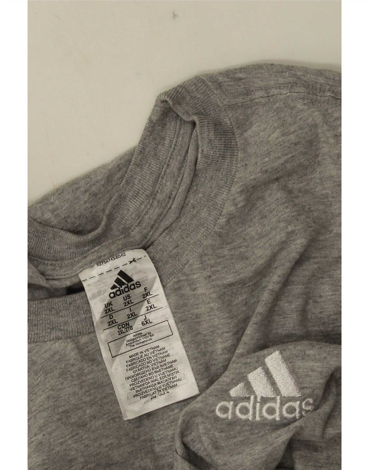 Adidas Herren T-Shirt Top 2XL Grau Baumwolle