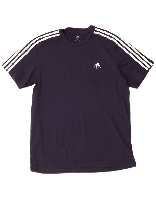 Adidas Herren T-Shirt Top Large Marineblau Baumwolle