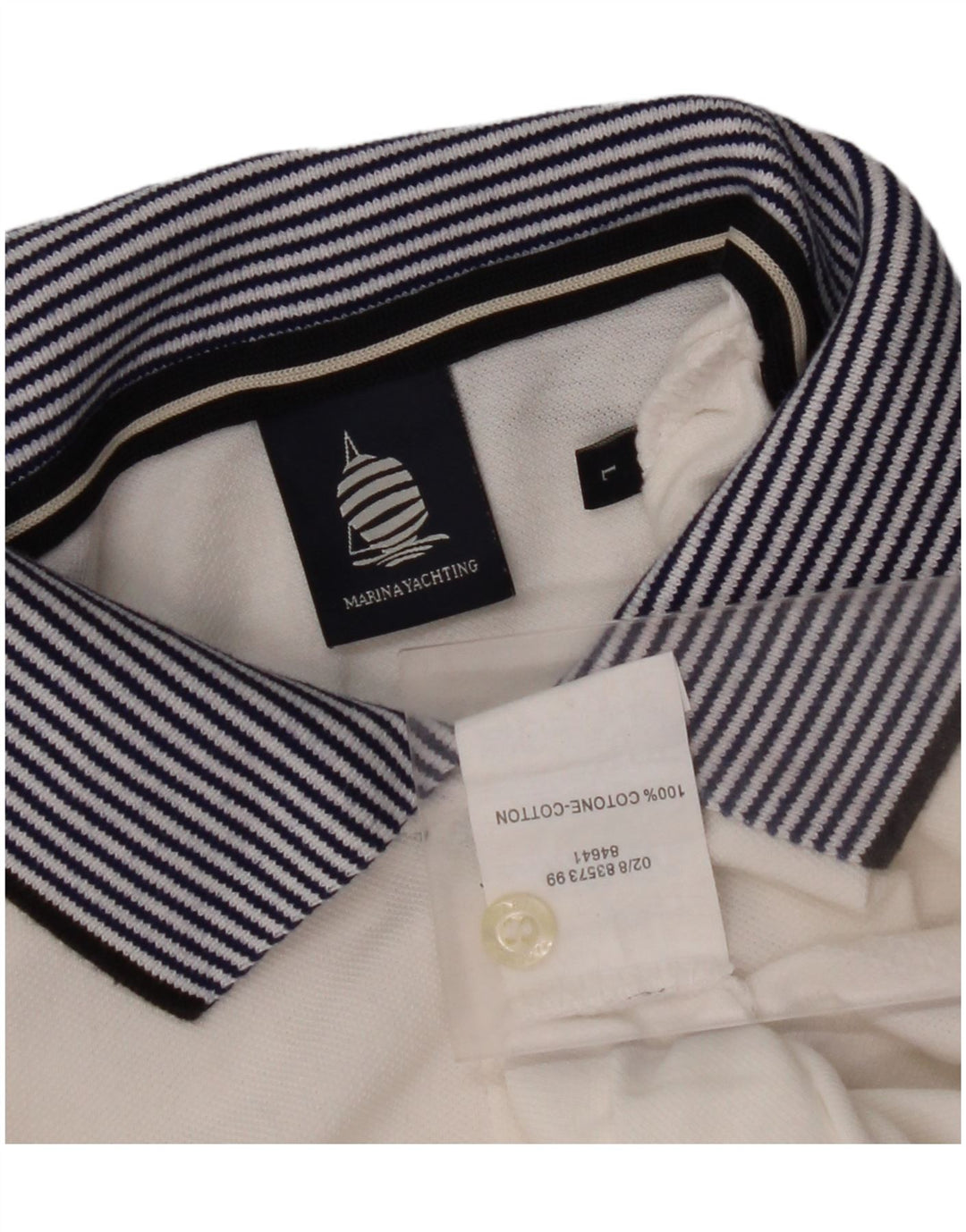 MARINA YACHTING Damen Poloshirt UK 16 Large Weiß Colourblock Baumwolle