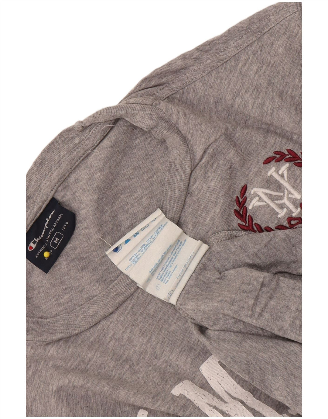 Champion Herren Rochester Graphic T-Shirt-Oberteil aus mittelgrau gefleckter Baumwolle