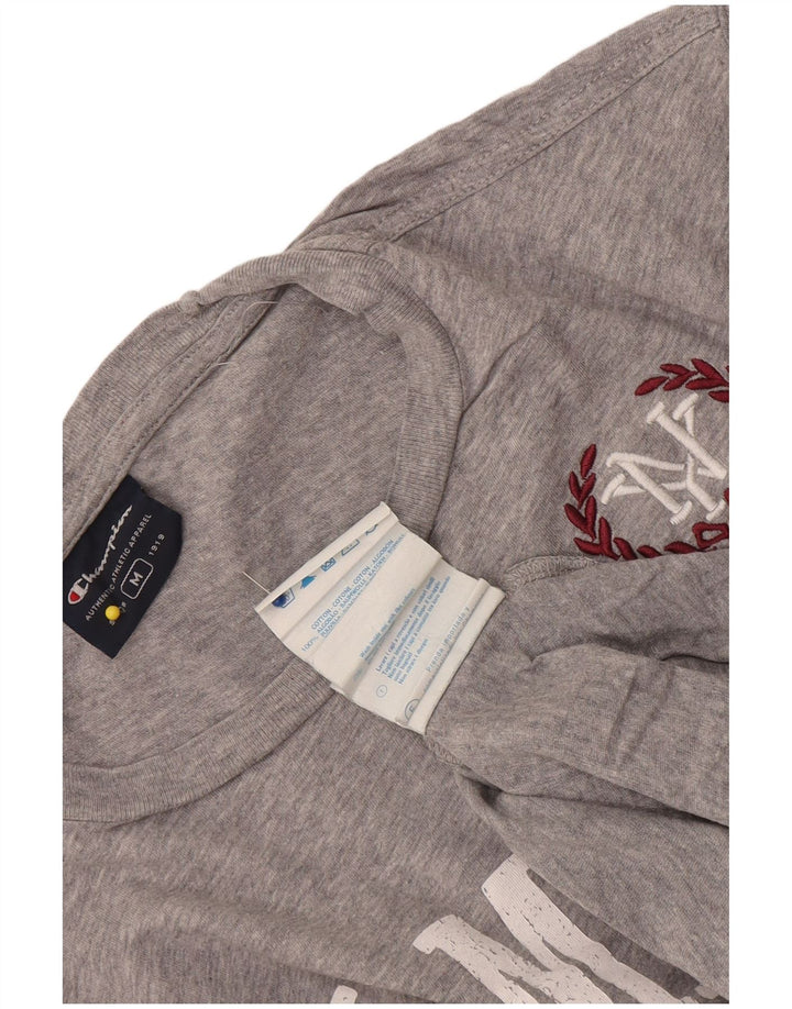 Champion Herren Rochester Graphic T-Shirt-Oberteil aus mittelgrau gefleckter Baumwolle