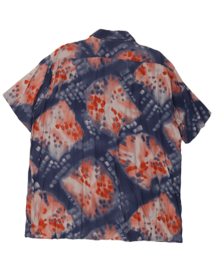 Vintage Herren Kurzarmshirt XL Blau Tie Dye