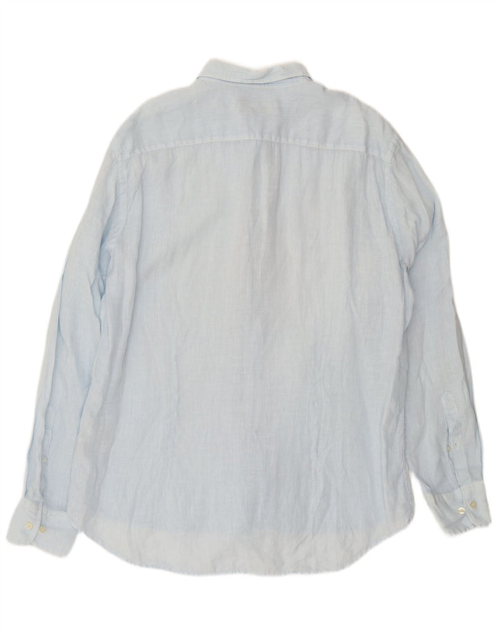 Fred Perry Herrenhemd 2XL Blaues Leinen