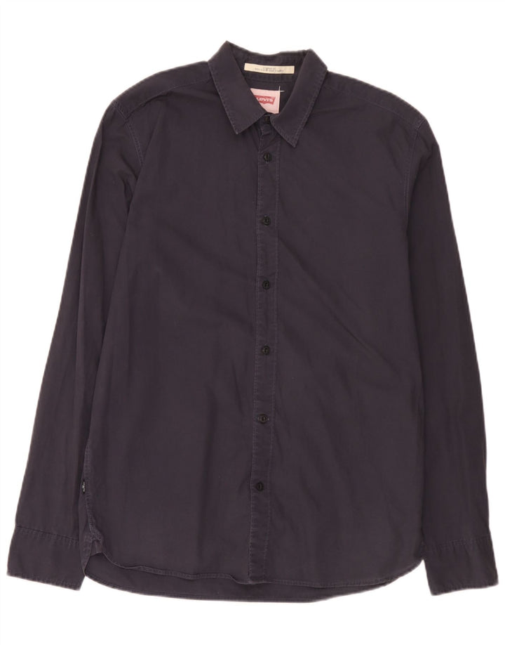 Levi's Herren-Hemd mit Standard-Passform, mittelgroß, Marineblau