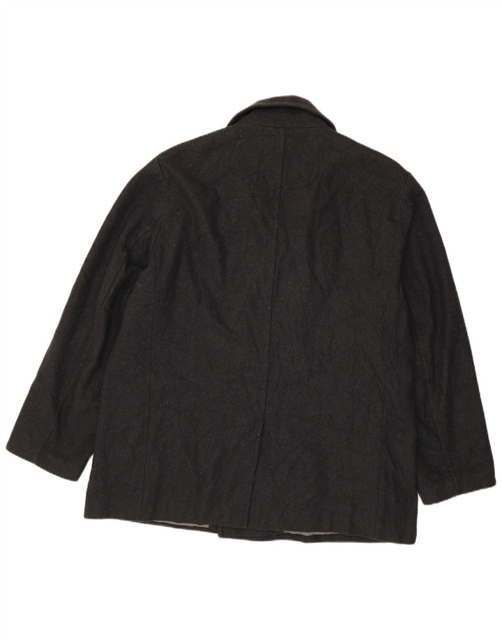 Calvin Klein Herren Pea Coat UK 42 XL Schwarze Wolle