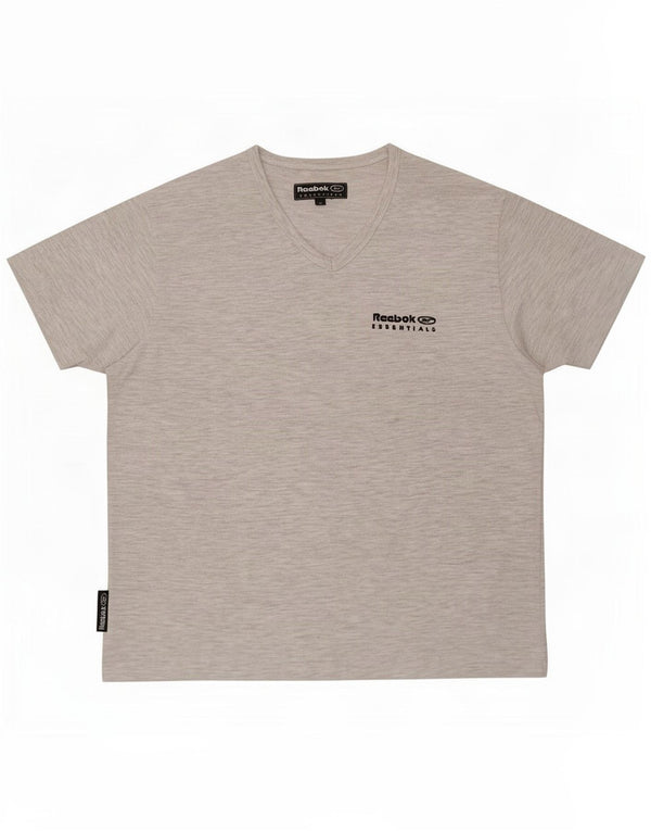 Reebok Damen T-Shirt Top UK 12 Mittelgraues Polyester