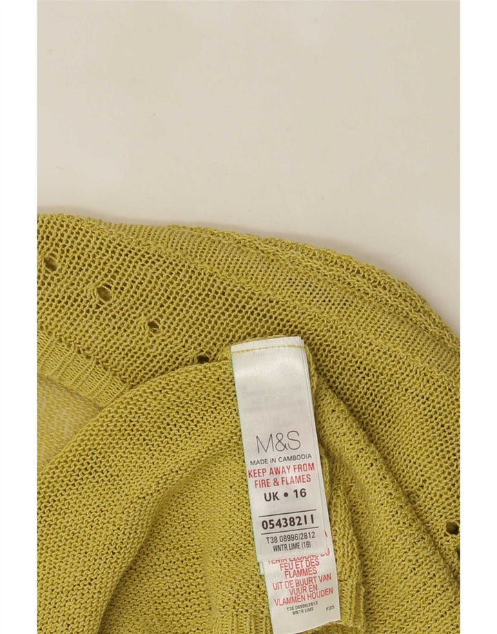 Marks & Spencer Offener Damen-Cardigan-Pullover UK 16 Große grüne Viskose