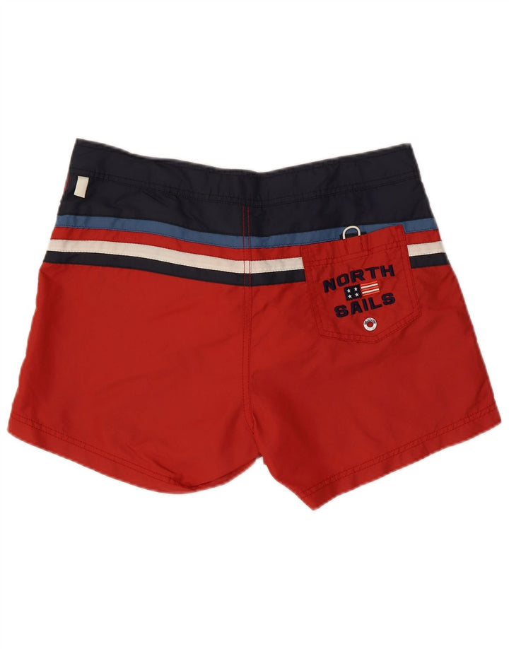 North Sails Herren-Badeshorts mit Grafik, Mittelrotes Colourblock-Polyamid