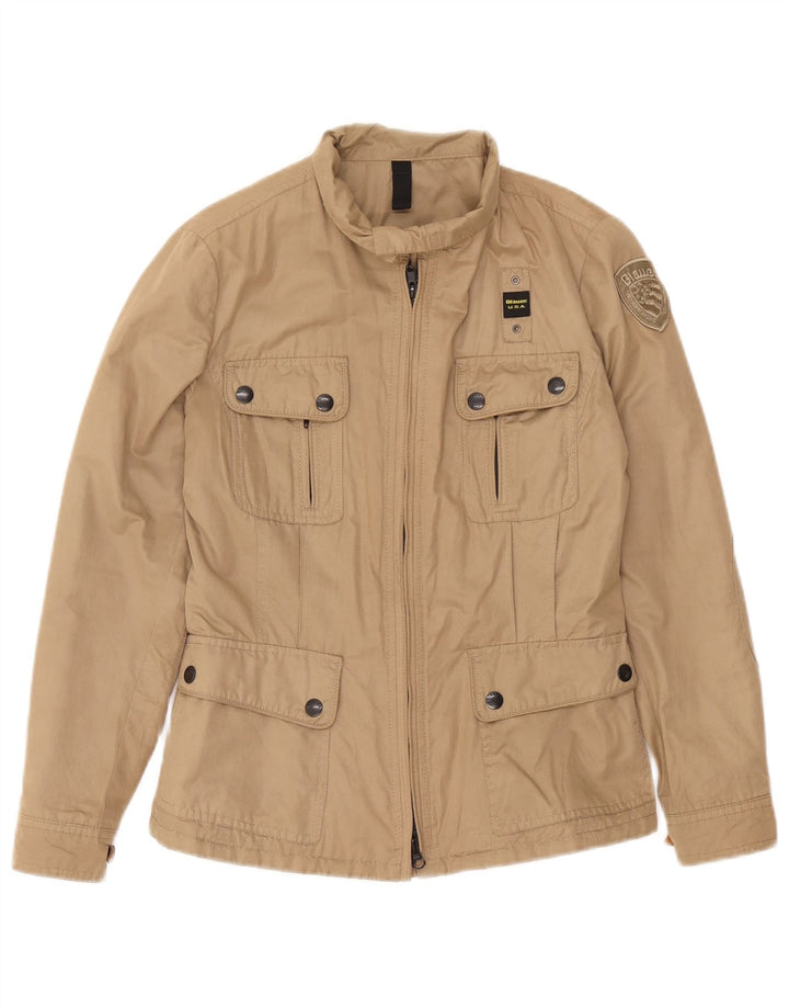Blauer Womens Utility Jacke UK 10 Small Beige Baumwolle